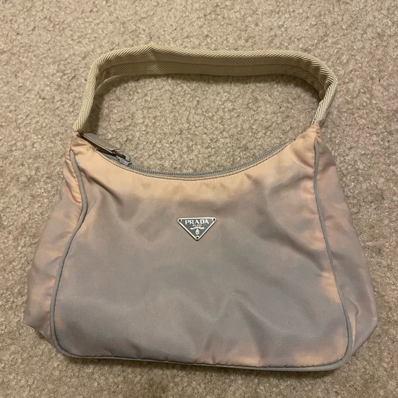 Prada Women's Blush and Silver Shoulder Bag